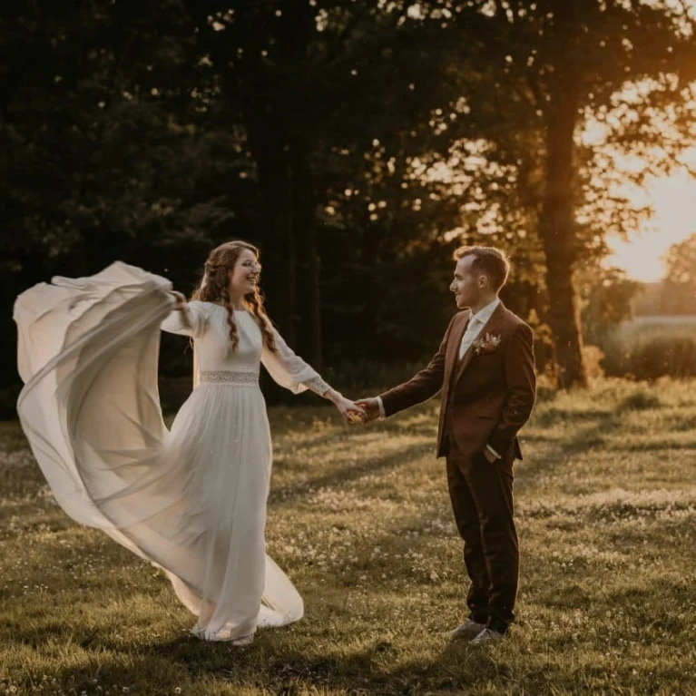 Trouwfoto's bij een kasteel